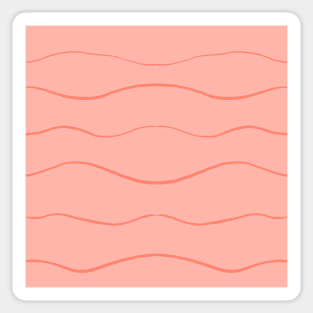 Pastel Red Waves Sticker